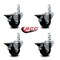 Service Caster 3'' Soft Rubber Wheel Swivel 3/4'' Square Stem Caster Set with Brake, 4PK SCC-SQ20S314-SRS-PLB-34-4 - alternate 2